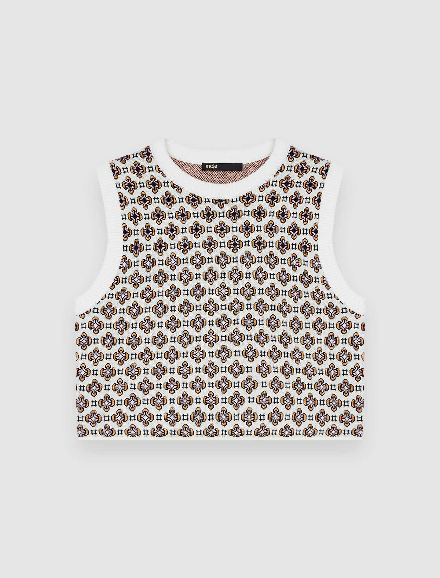 Chaleco en jacquard con contraste