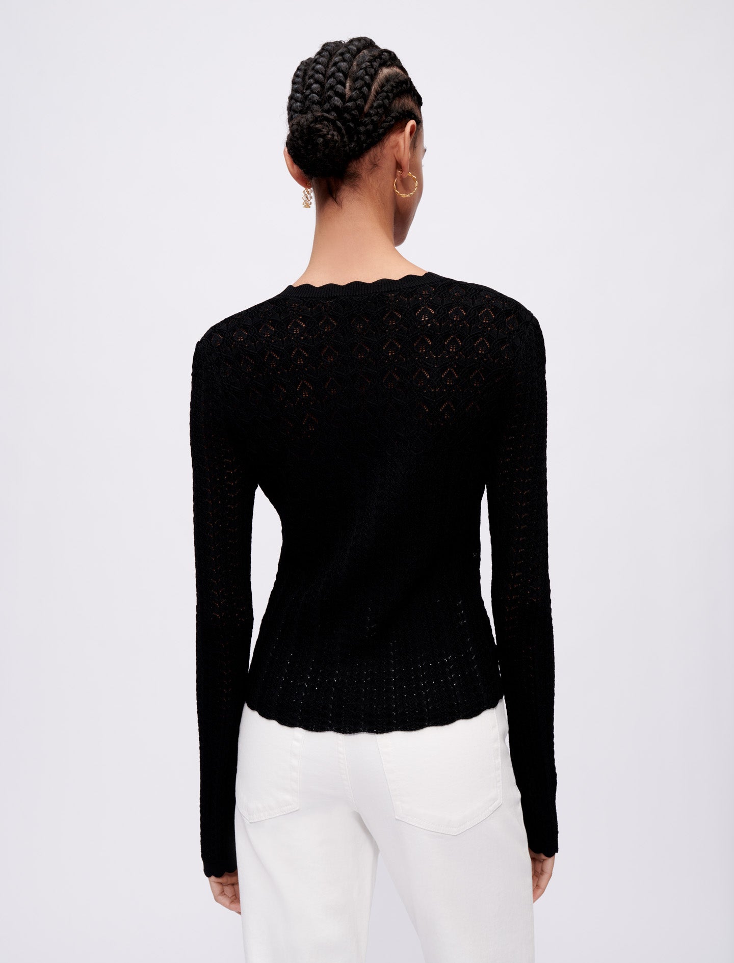 Jersey de punto pointelle con trencillas
