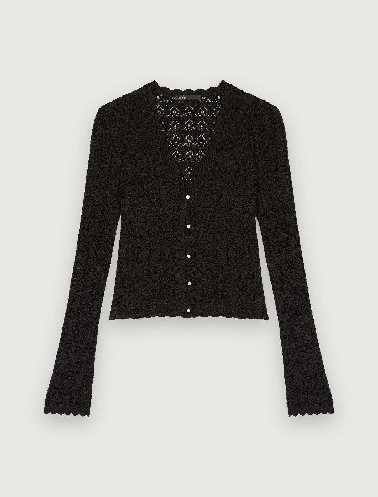 Jersey de punto pointelle con trencillas