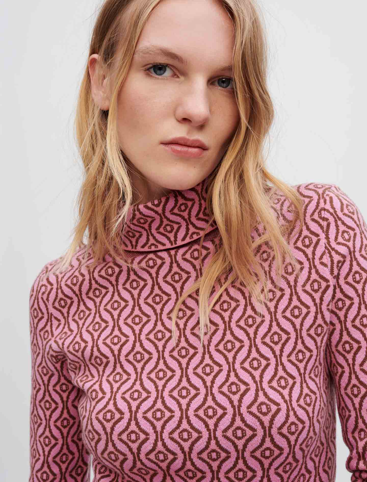 Jersey ajustado jacquard Clover de Maje