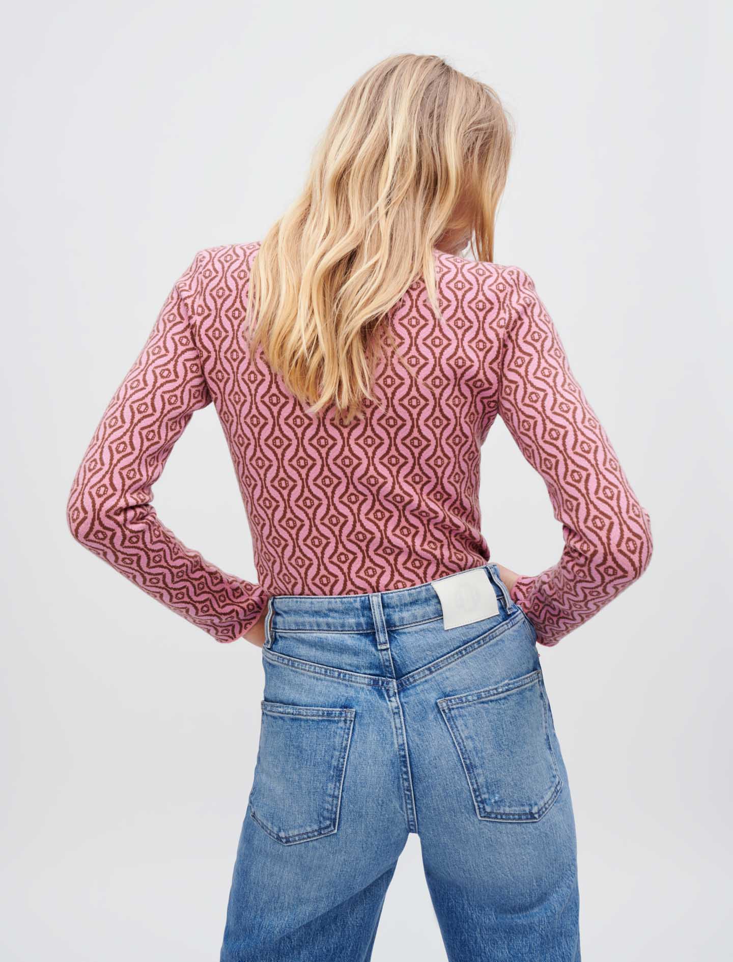 Jersey ajustado jacquard Clover de Maje