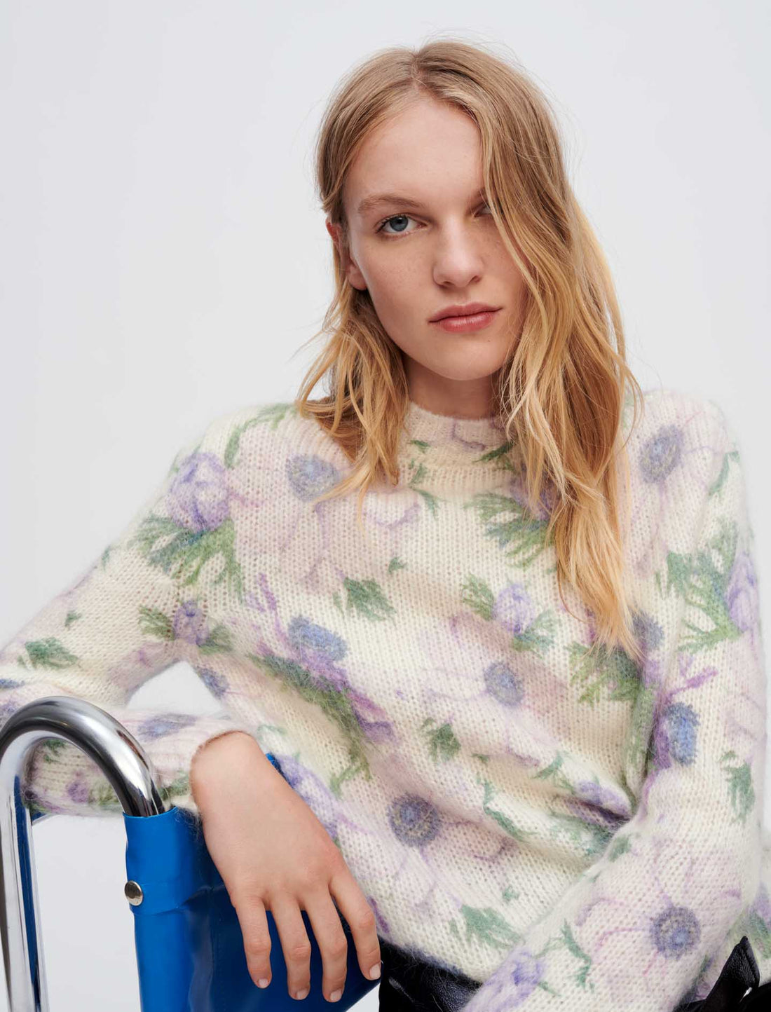 Jersey de jacquard suave de flores