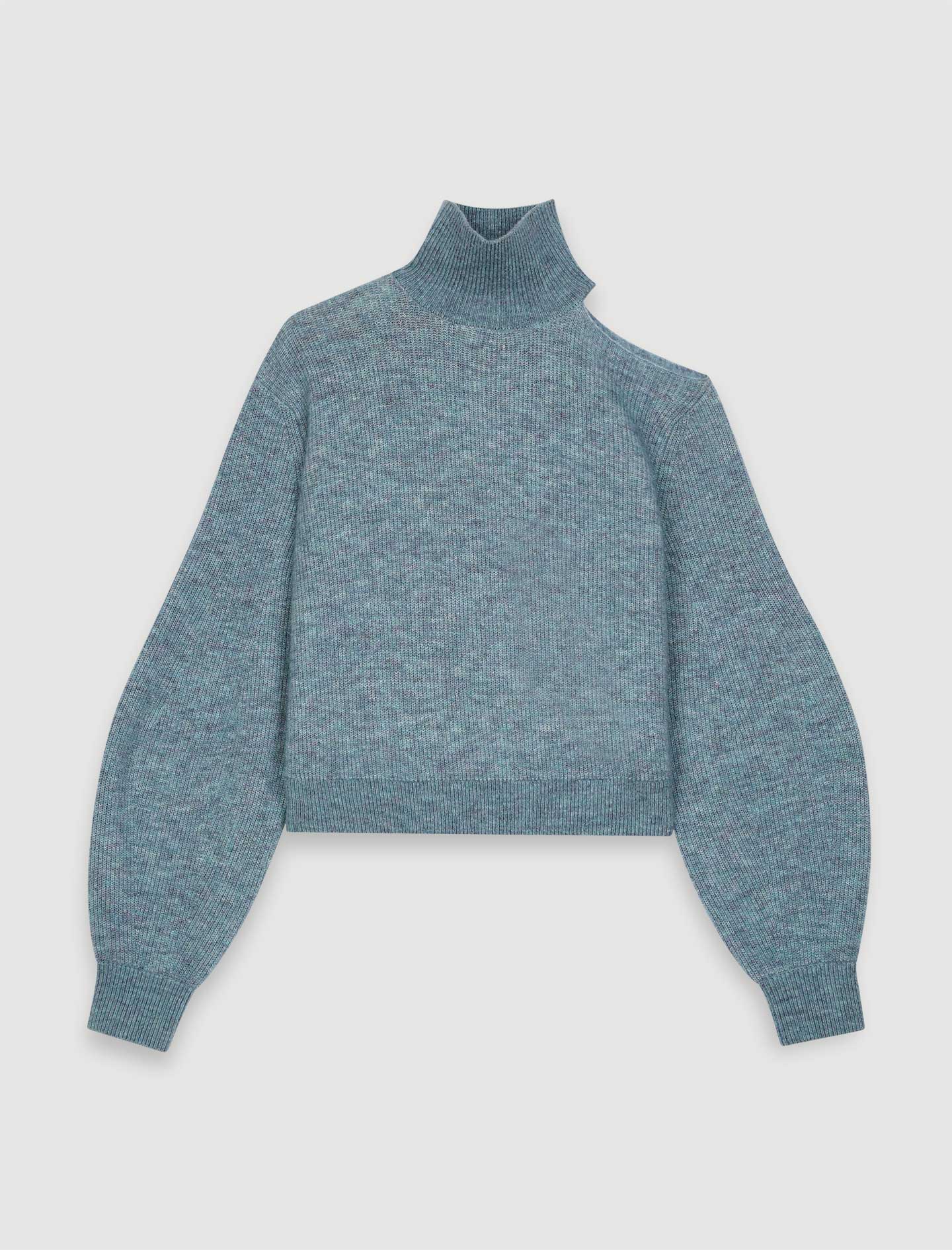 Jersey cuello alto abierto en el hombro