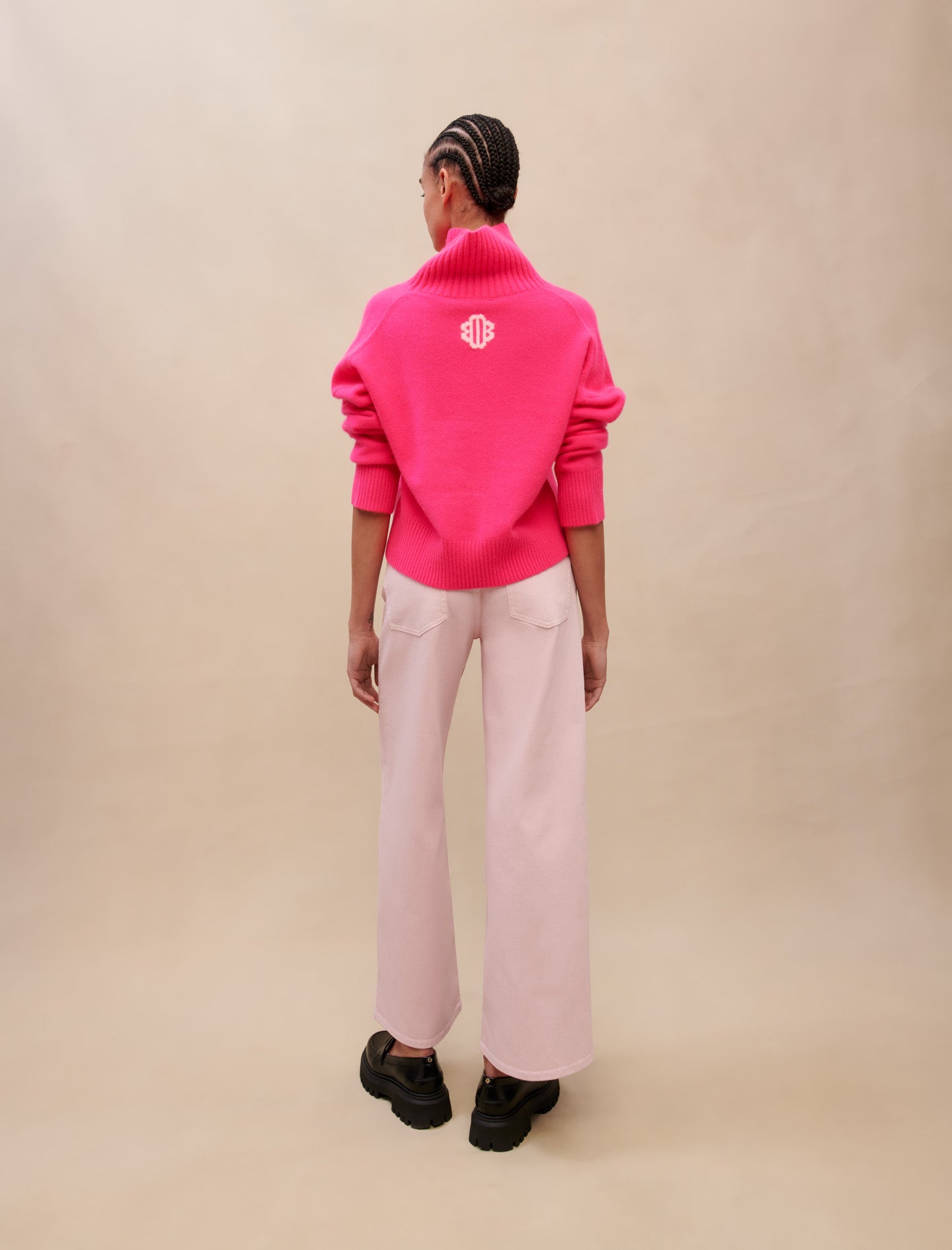 Jersey de cachemira rosa neón