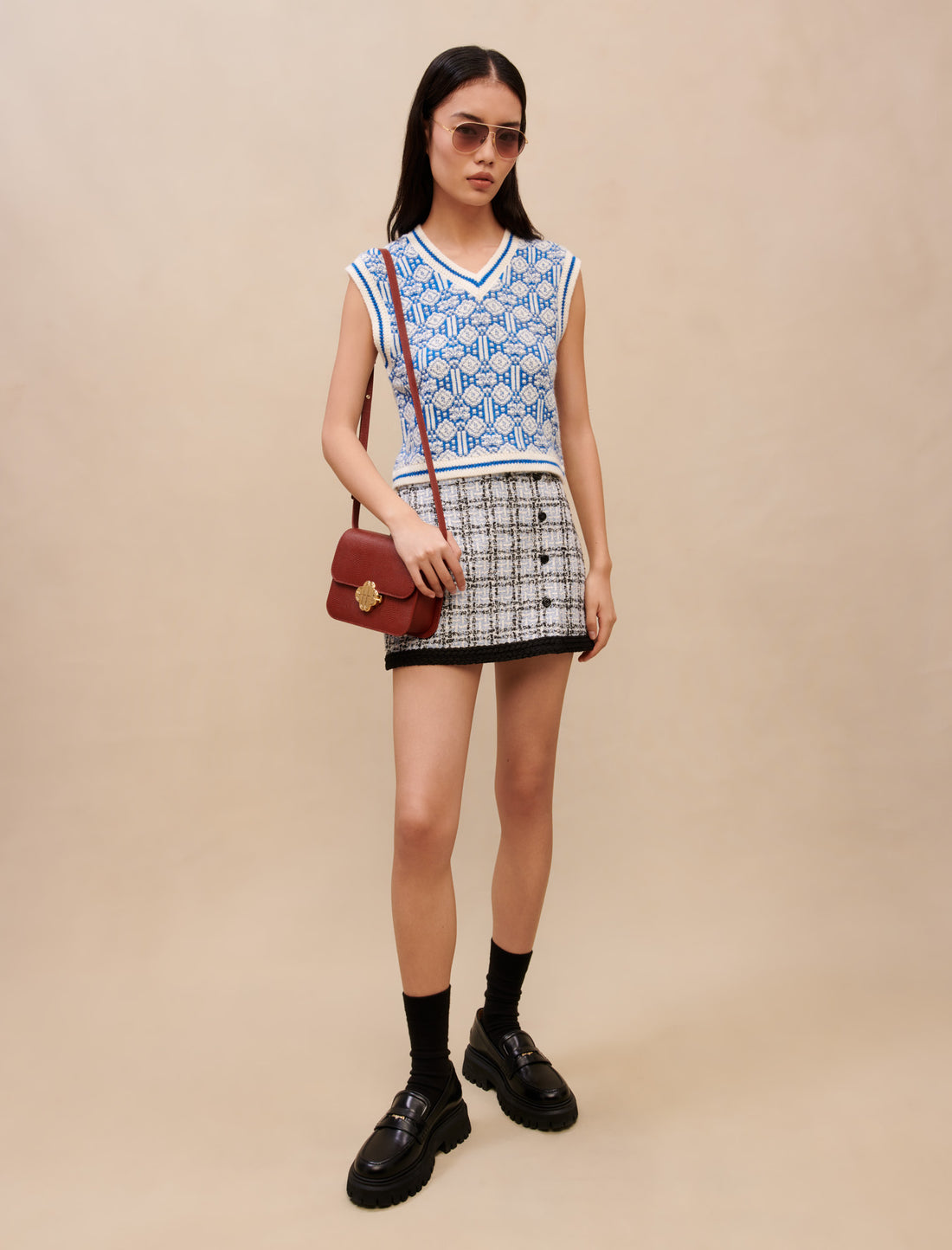 Jersey sin mangas de jacquard