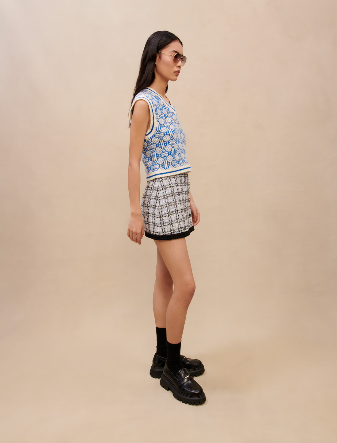 Jersey sin mangas de jacquard