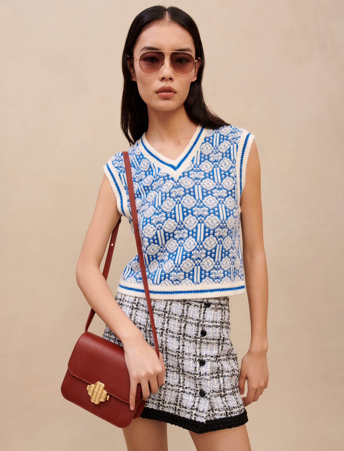 Jersey sin mangas de jacquard