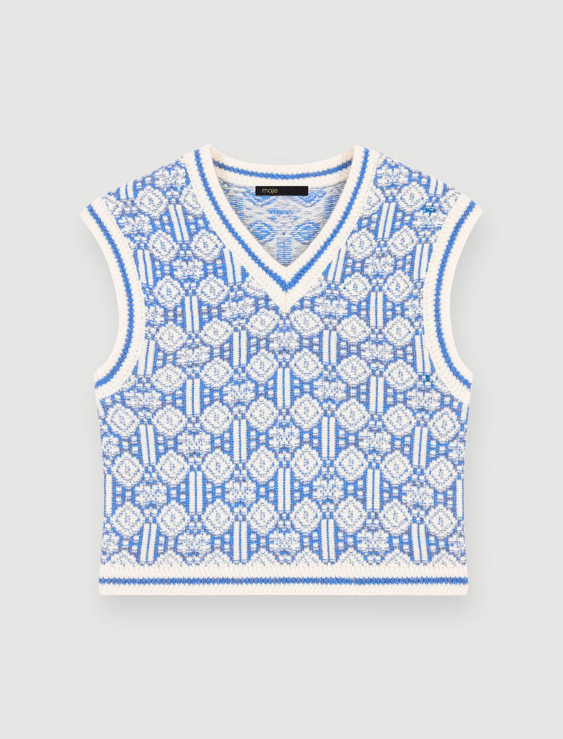 Jersey sin mangas de jacquard