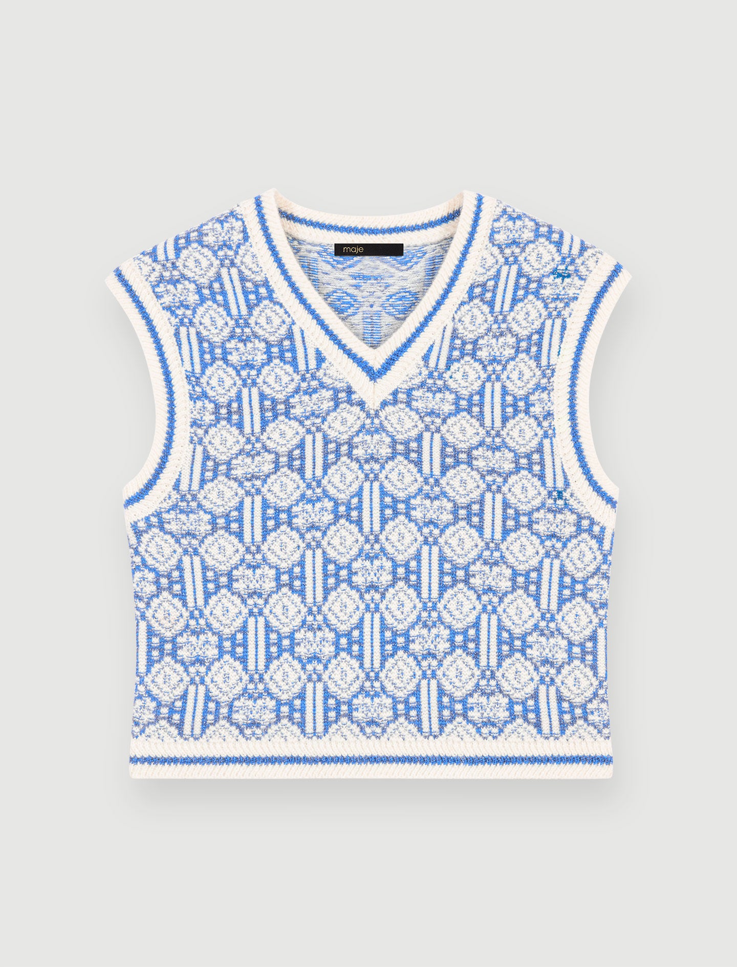 Jersey sin mangas de jacquard