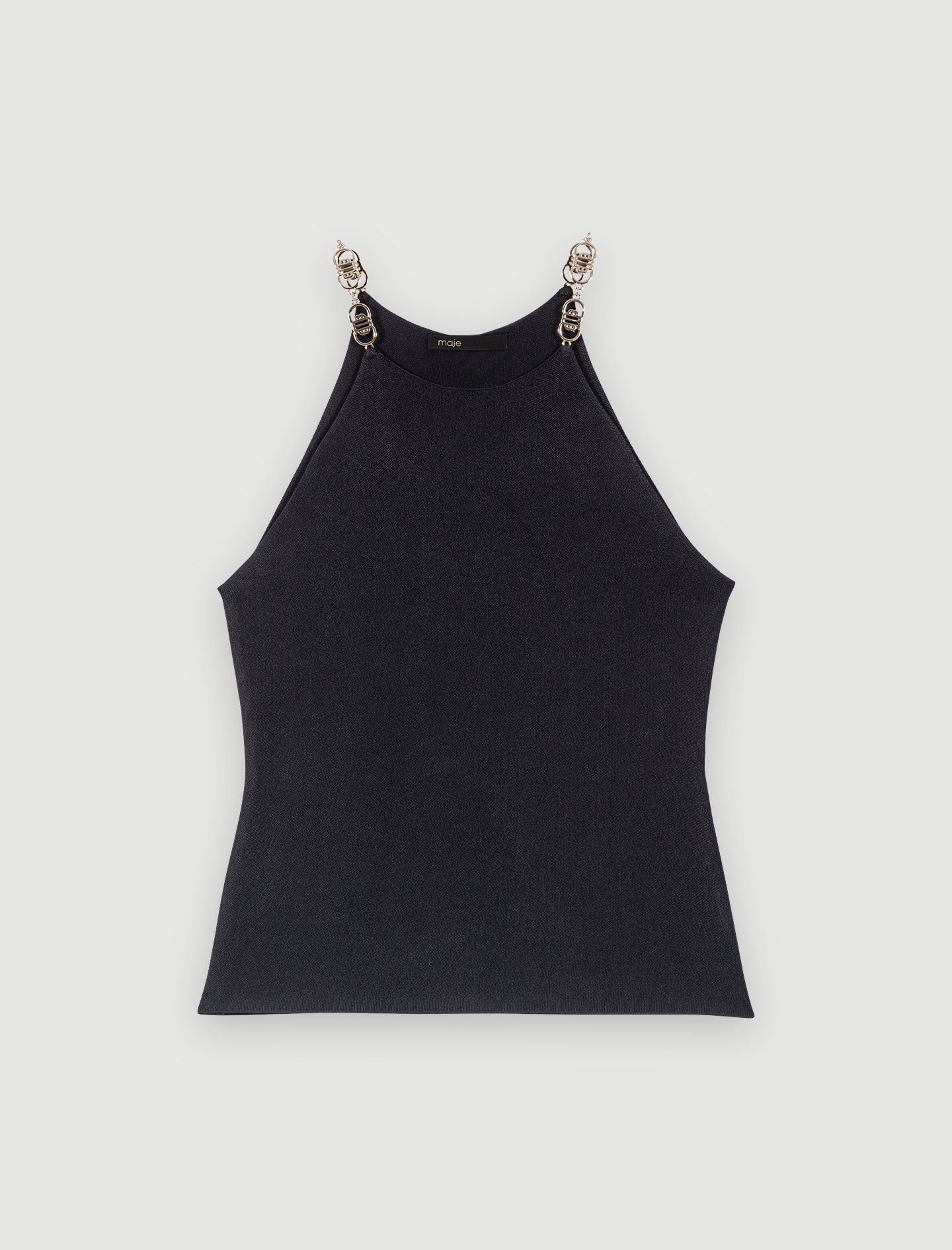 Top negro con cuello halter
