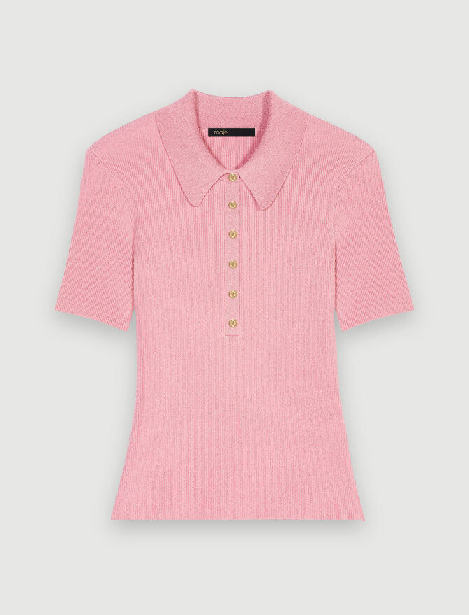 Polo de punto brillante