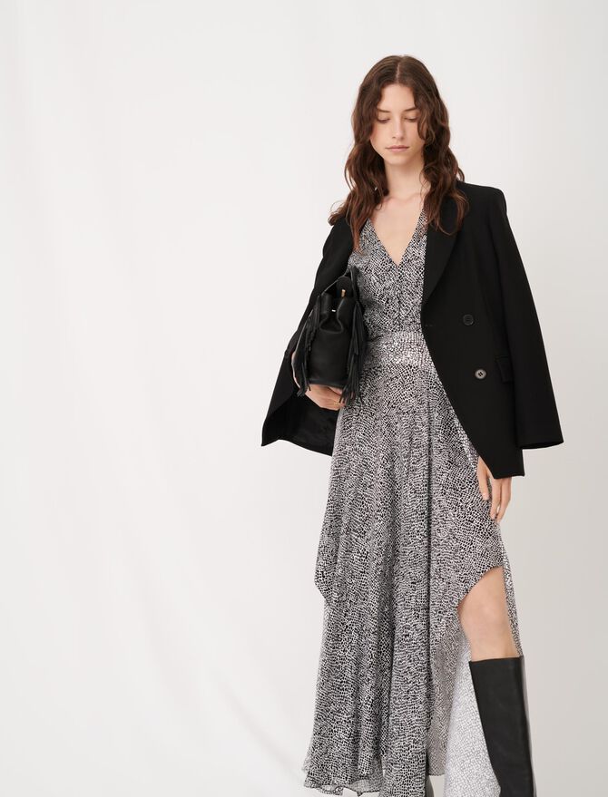 Vestido de ocasión estampado asimétrico