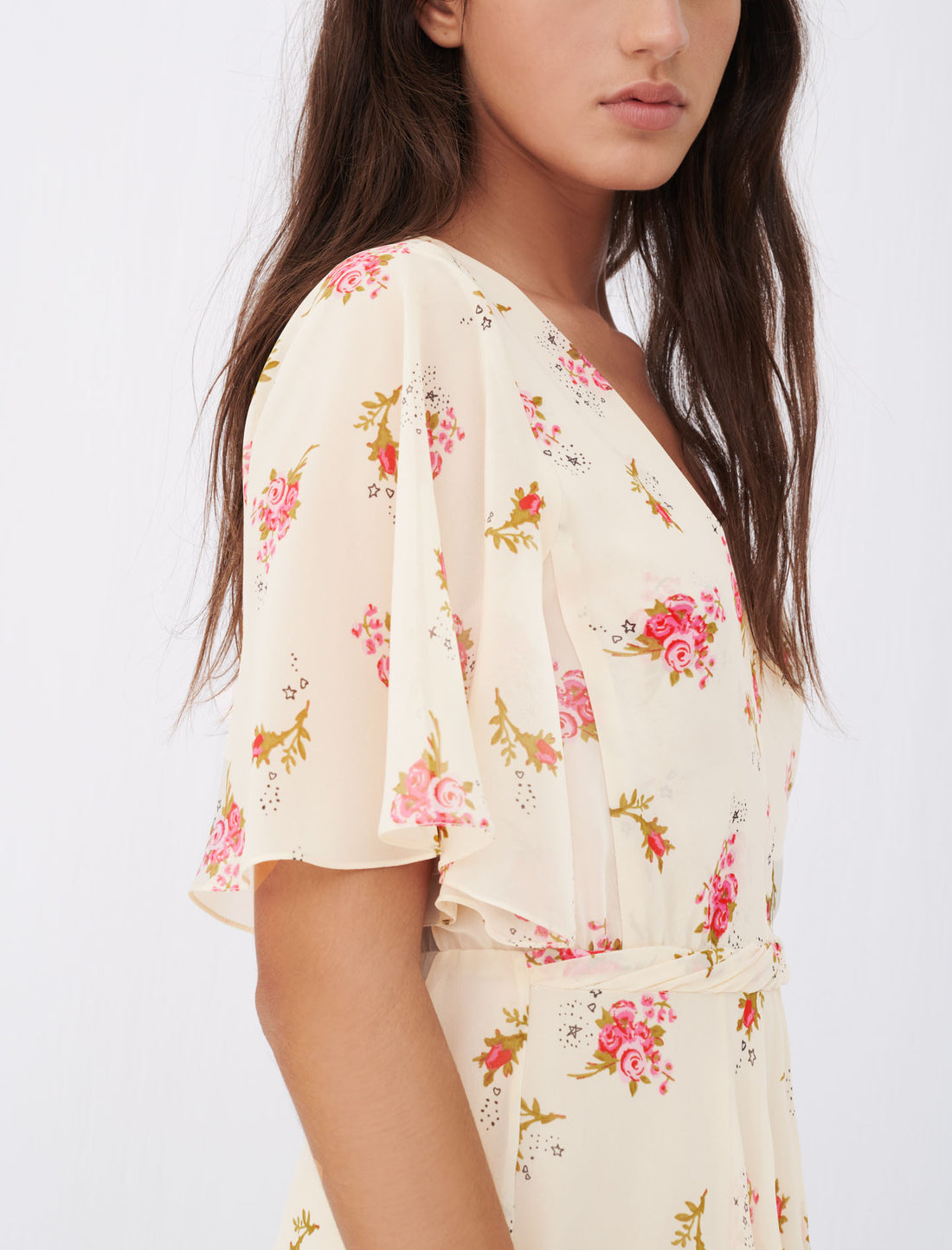 Vestido asimétrico de muselina estampada