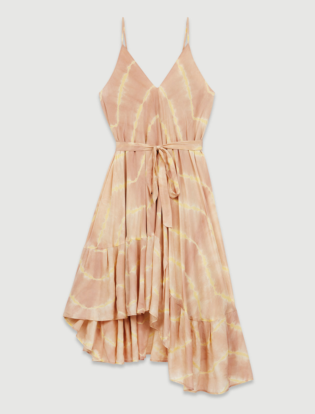 Vestido con tirantes estampado tie & dye