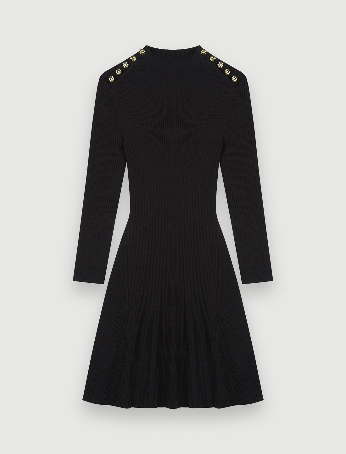 Vestido acanalado con botones Maje