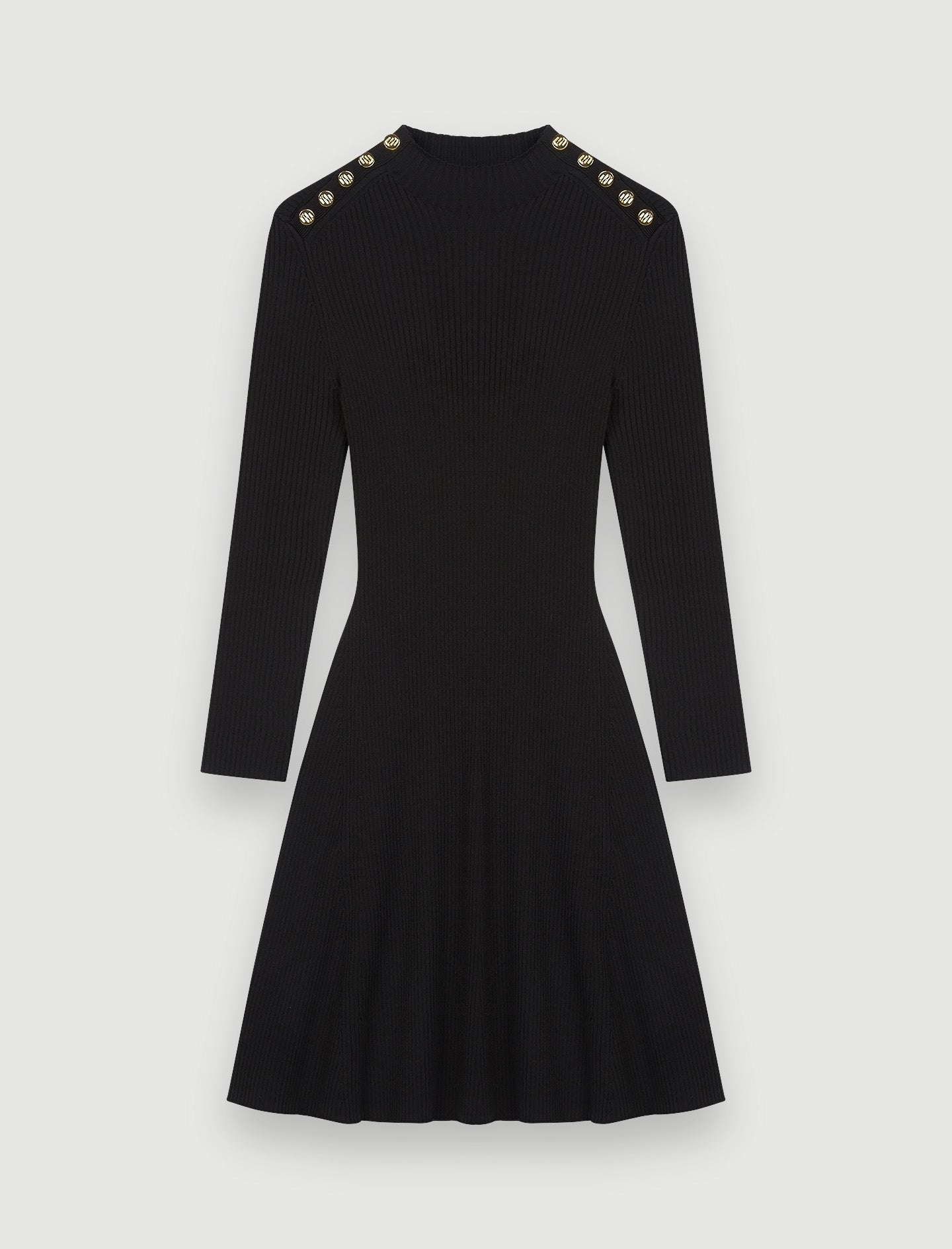 Vestido acanalado con botones Maje