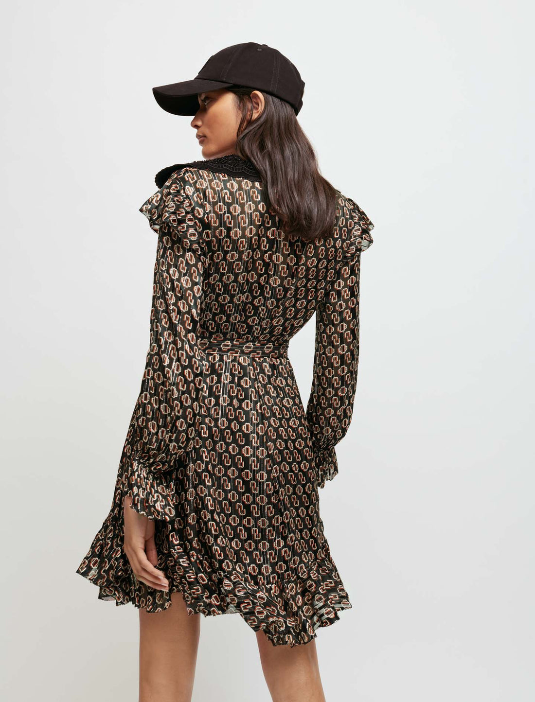 Vestido de muselina seda lúrex estampado