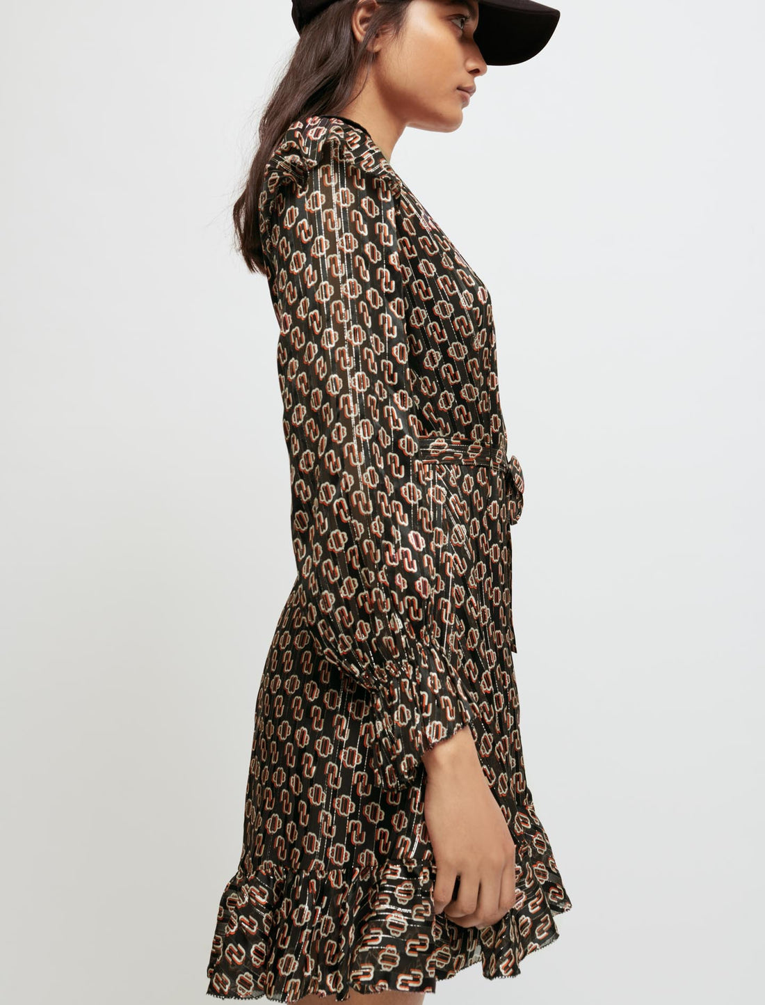 Vestido de muselina seda lúrex estampado