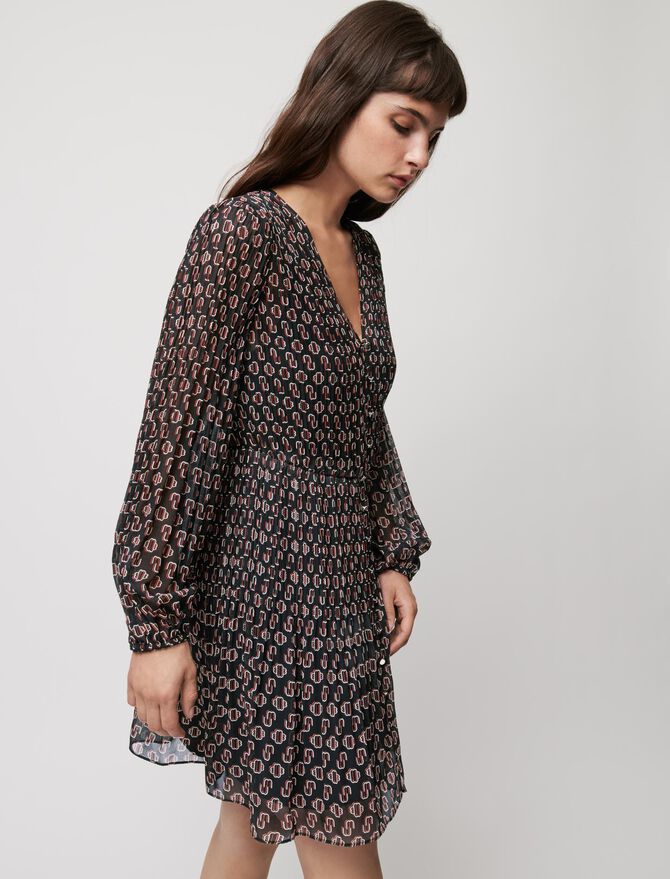 Vestido plisado con botones