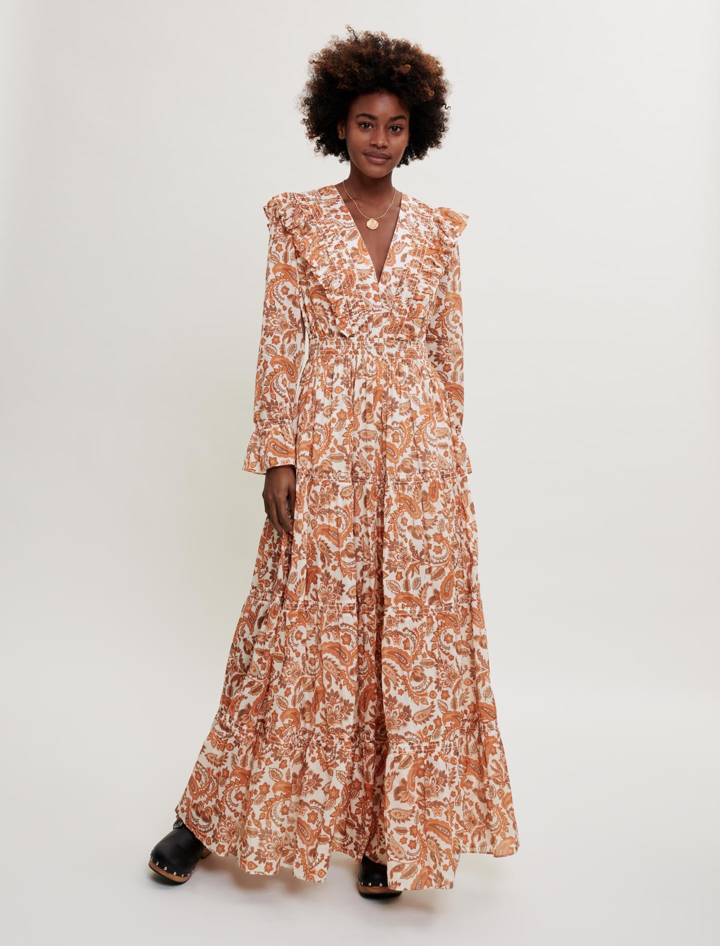 Vestido de algodón estampado