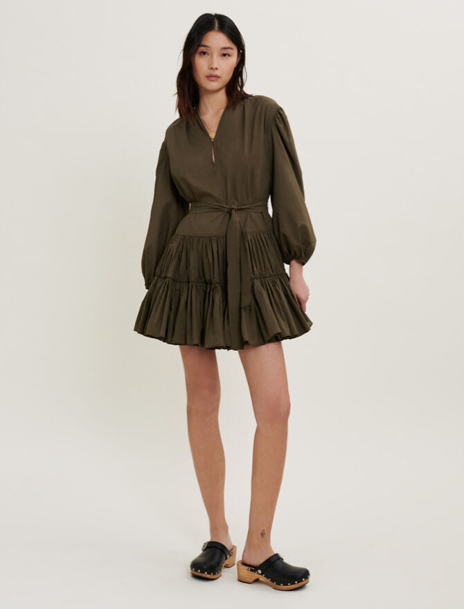 Vestido de algodón con cinturón