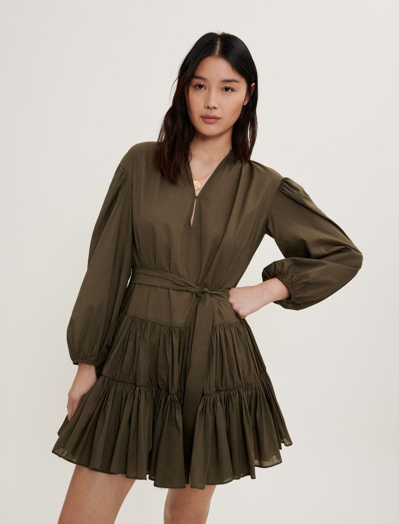 Vestido de algodón con cinturón
