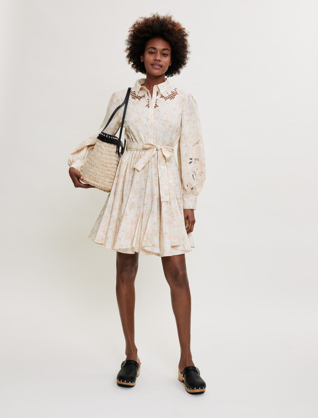 Vestido camisero con florecitas