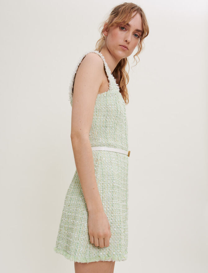Vestido de tweed con brillo
