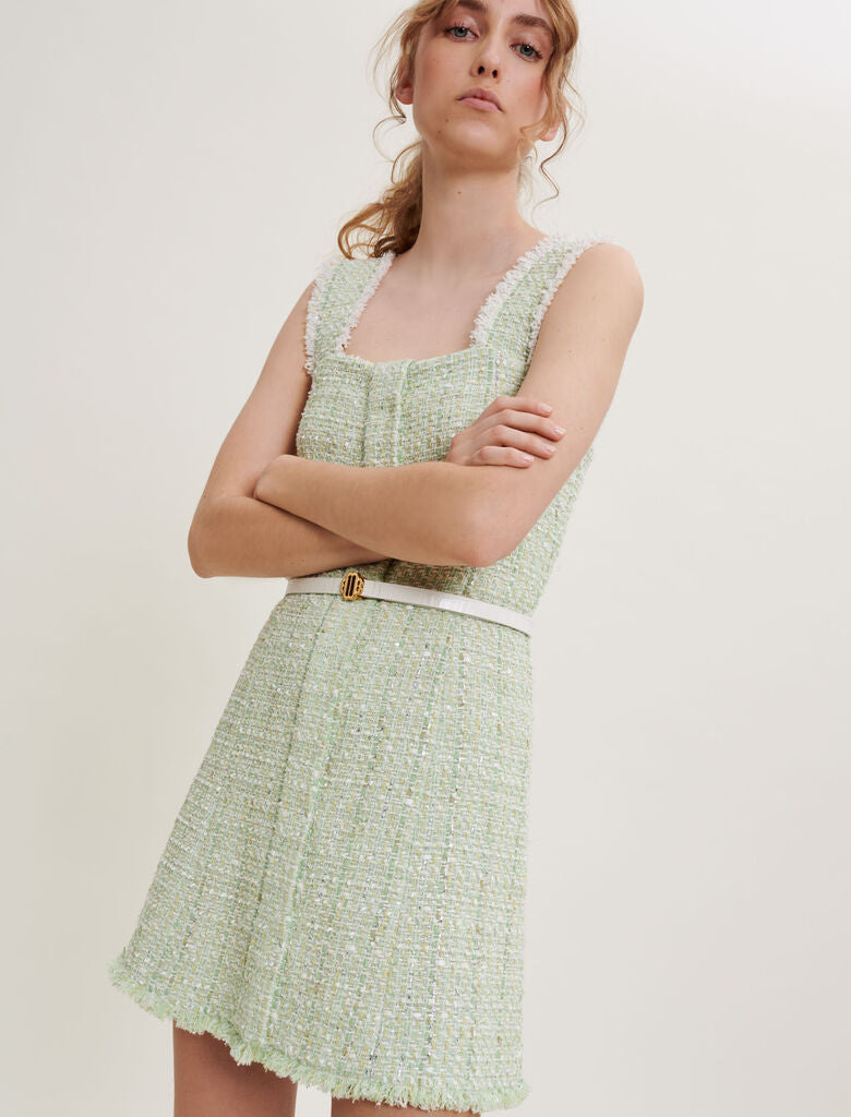 Vestido de tweed con brillo