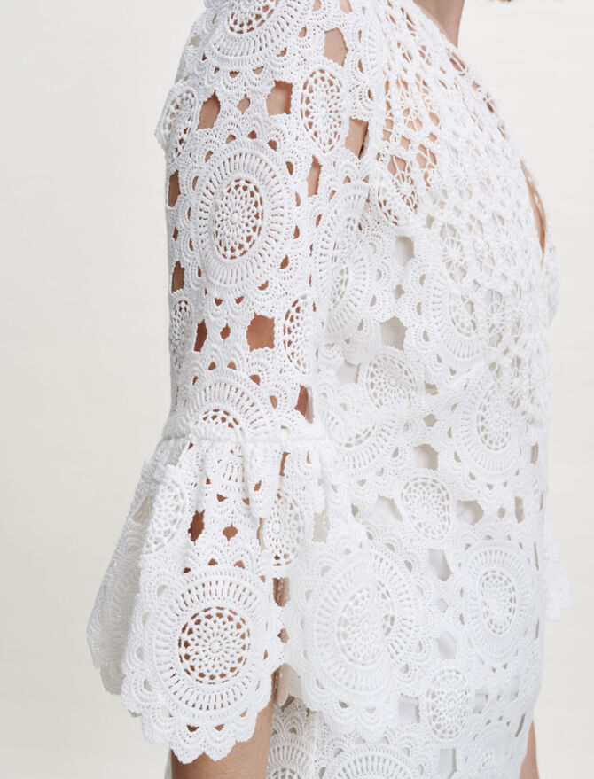 Vestido de guipur recto