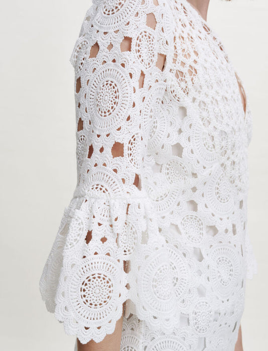 Vestido de guipur recto