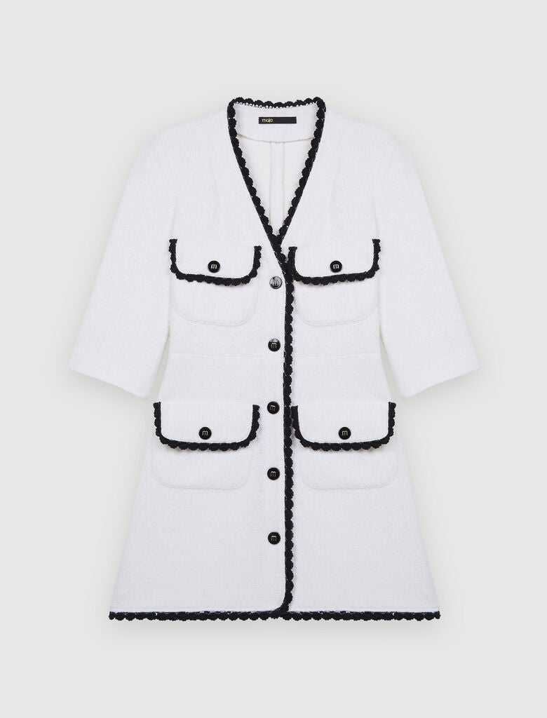 Vestido de tweed en contraste