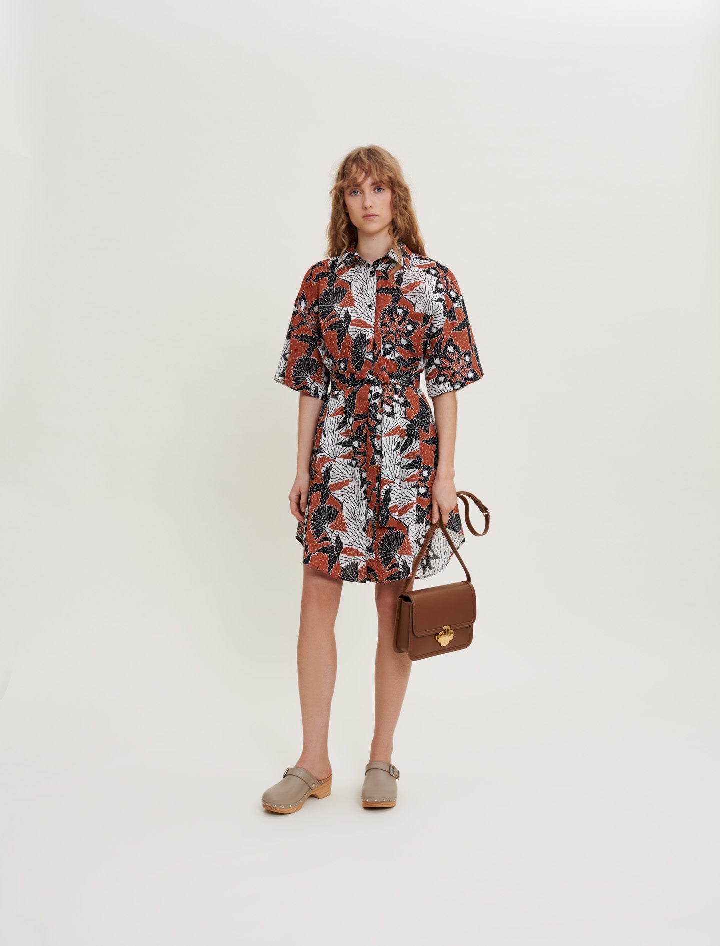 Vestido estampado de gasa de algodón