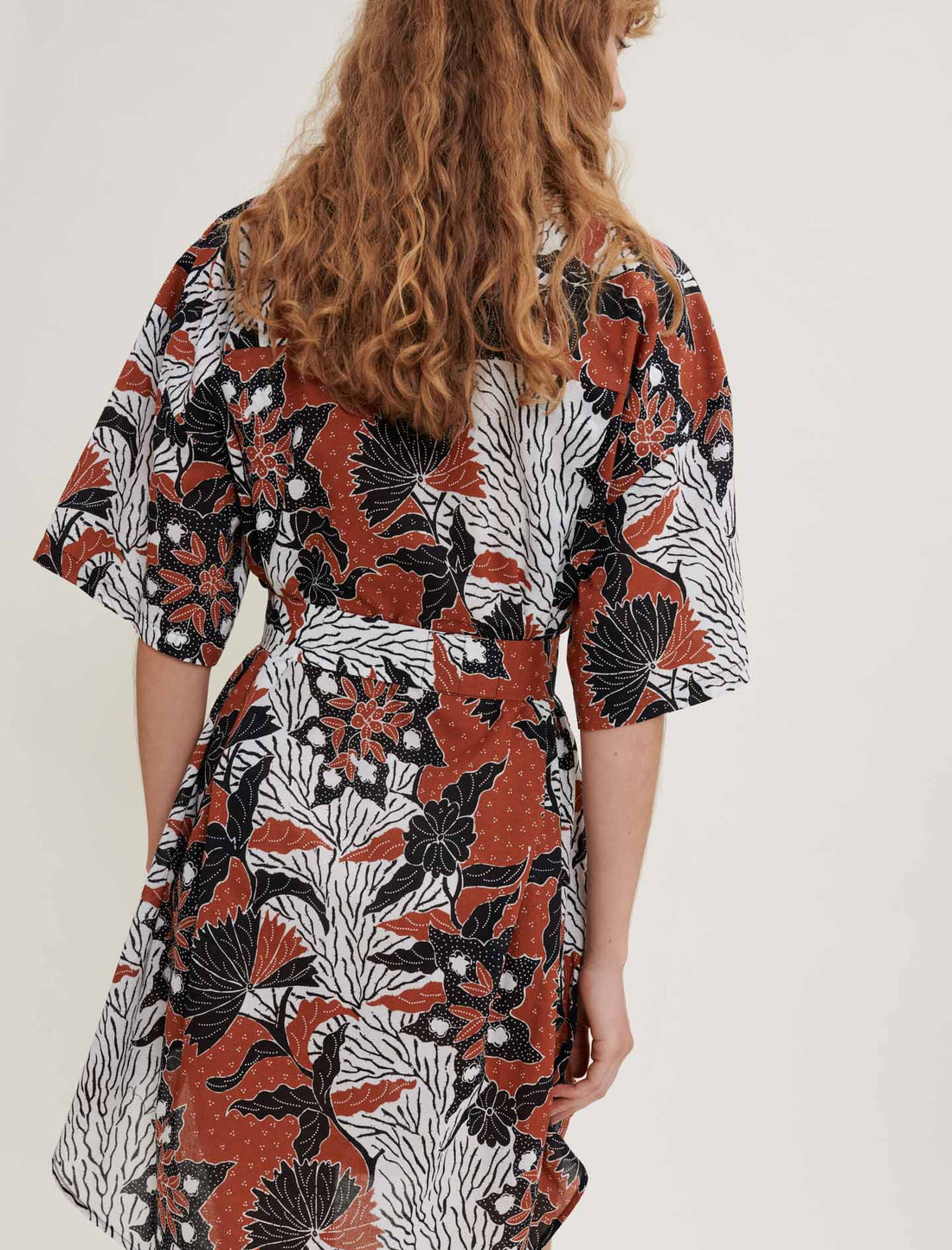 Vestido estampado de gasa de algodón