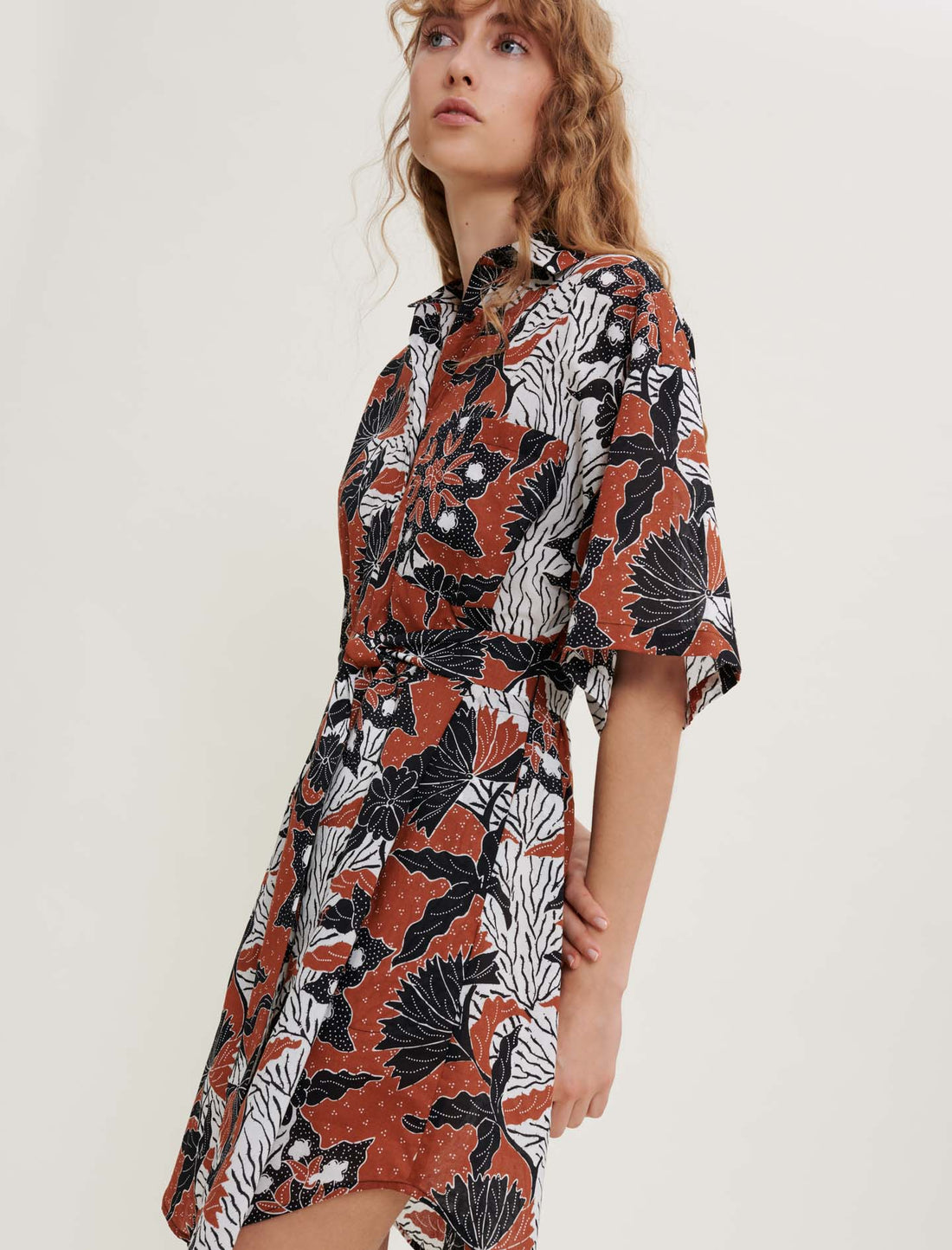 Vestido estampado de gasa de algodón