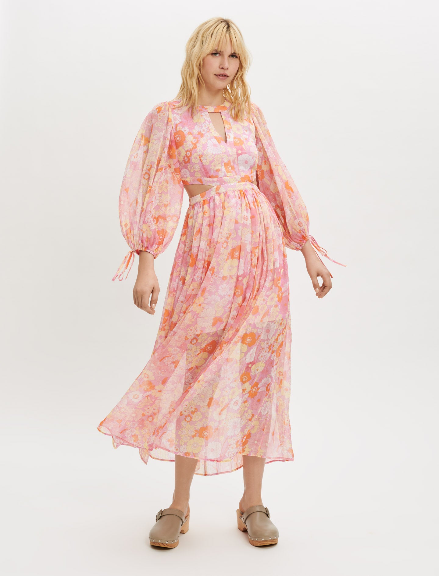 Vestido de chifón estampado