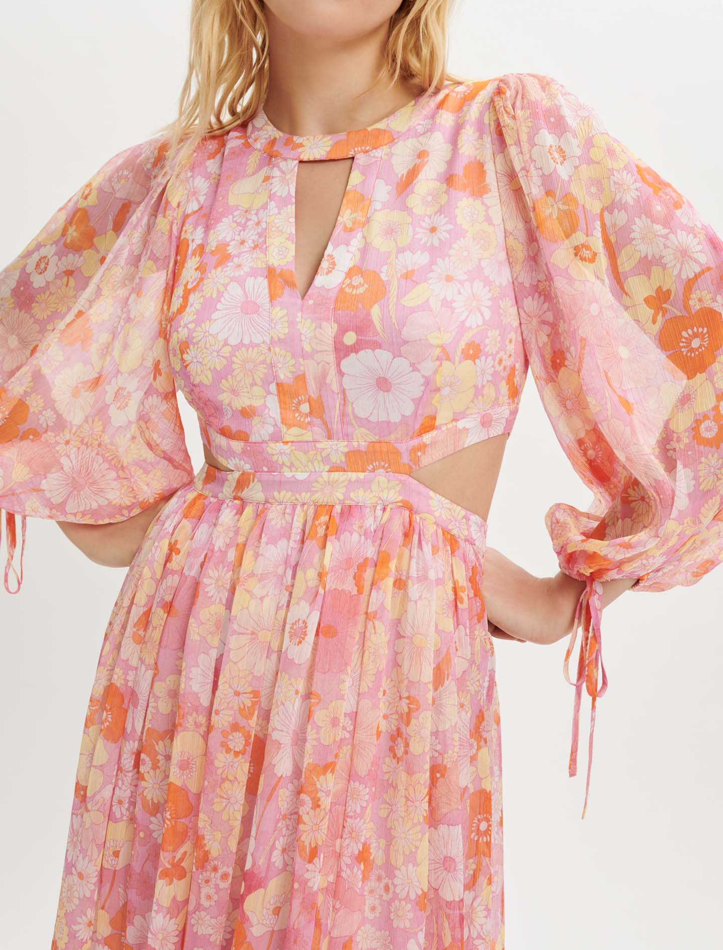 Vestido de chifón estampado