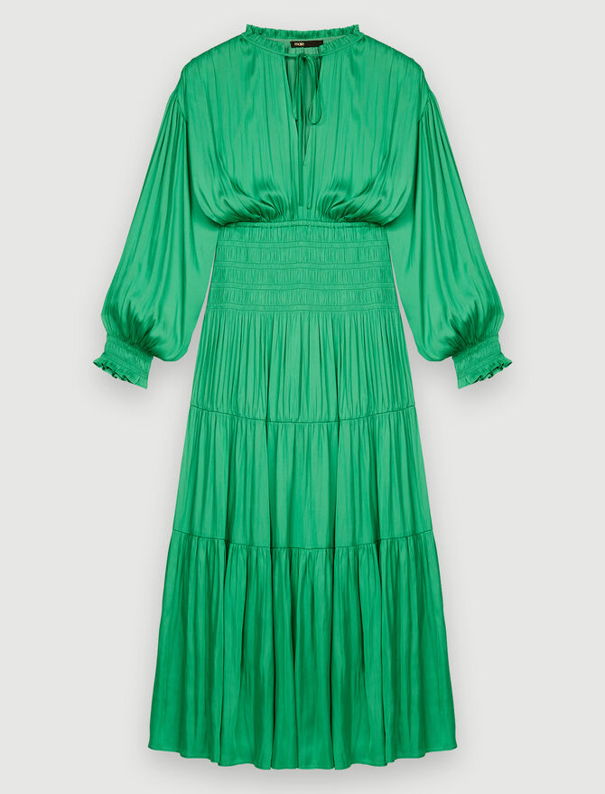 Vestido de raso fruncido