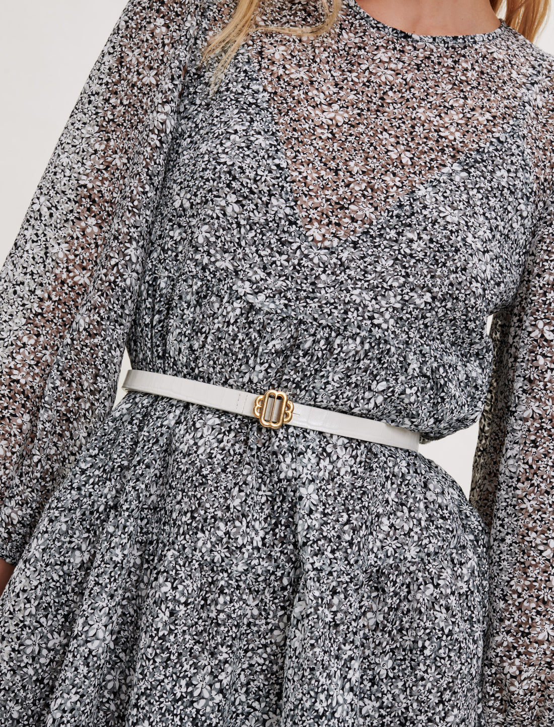Vestido babydoll de jacquard estampado