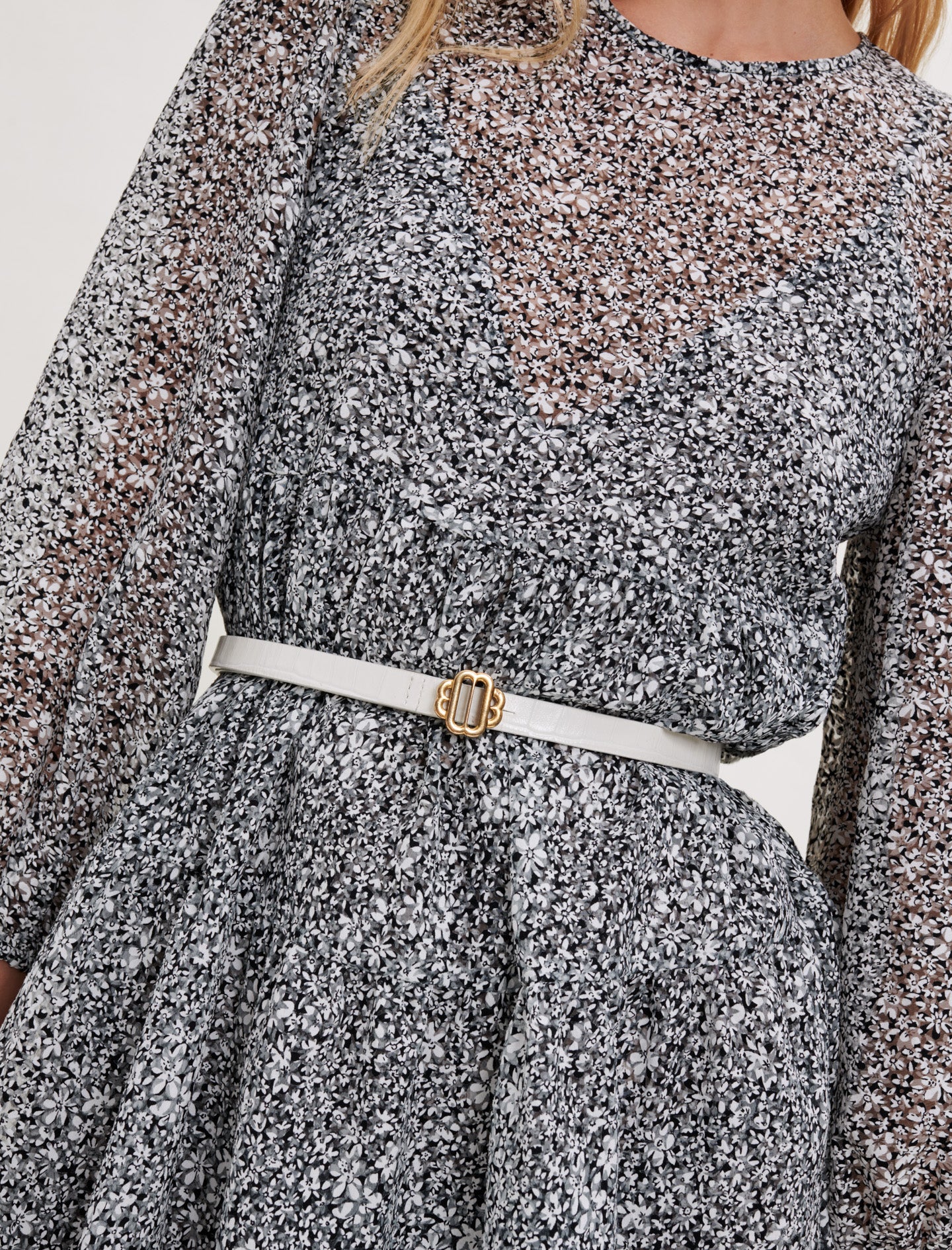 Vestido babydoll de jacquard estampado