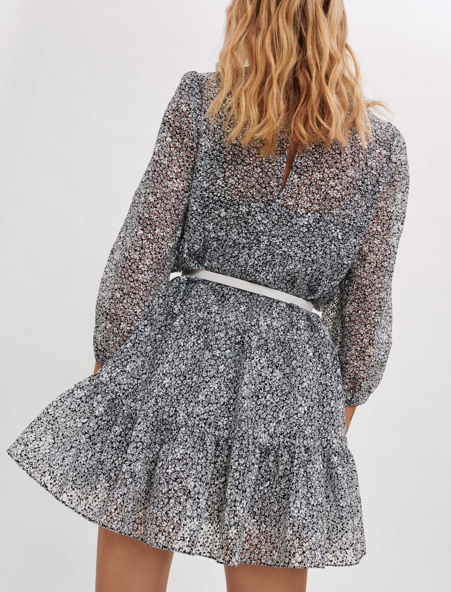Vestido babydoll de jacquard estampado