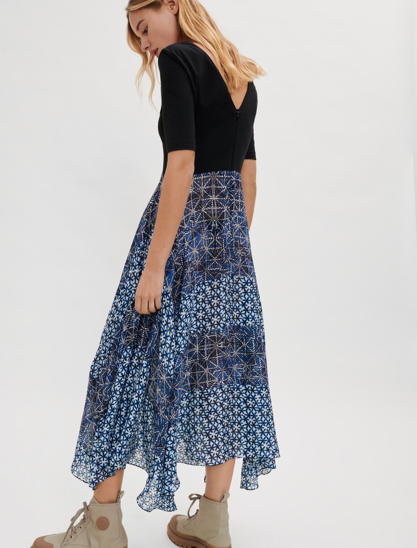 Vestido trampantojo estampado