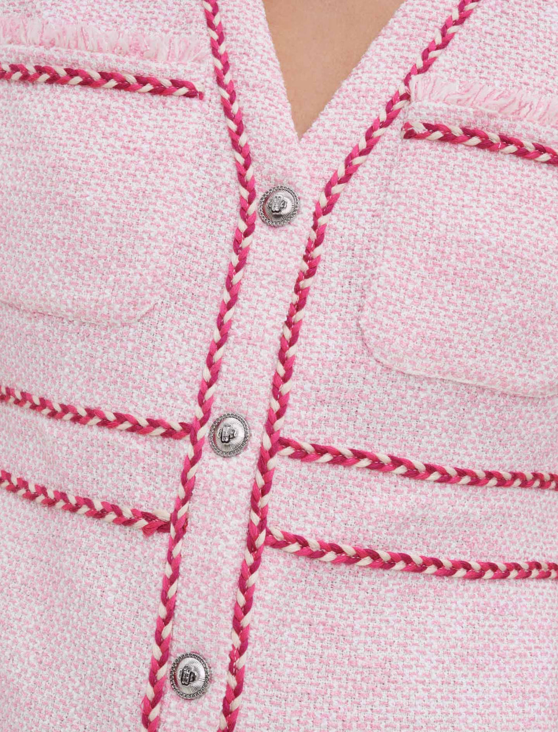 Vestido de tweed en contraste