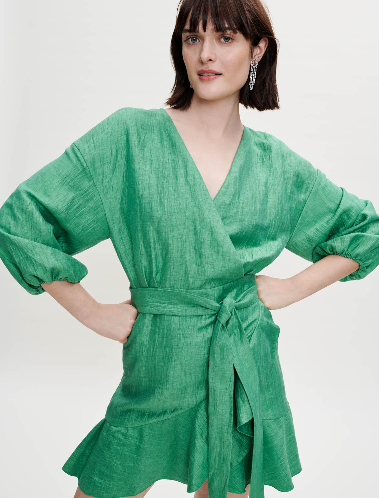 Vestido cruzado para anudar
