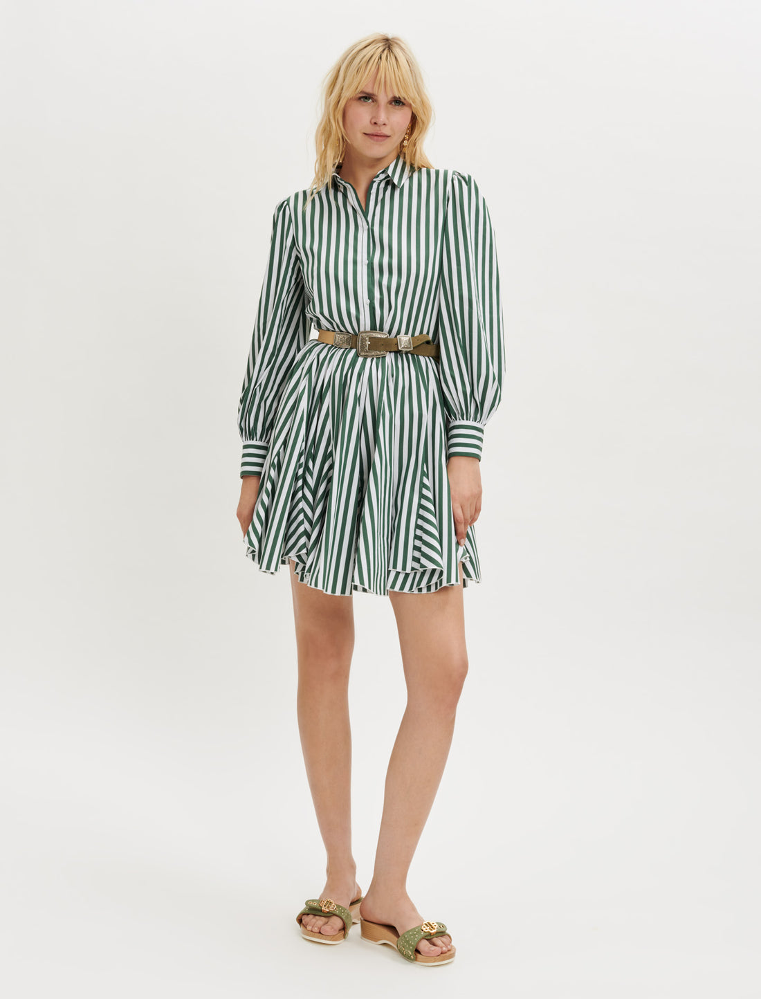 Vestido camisero de rayas