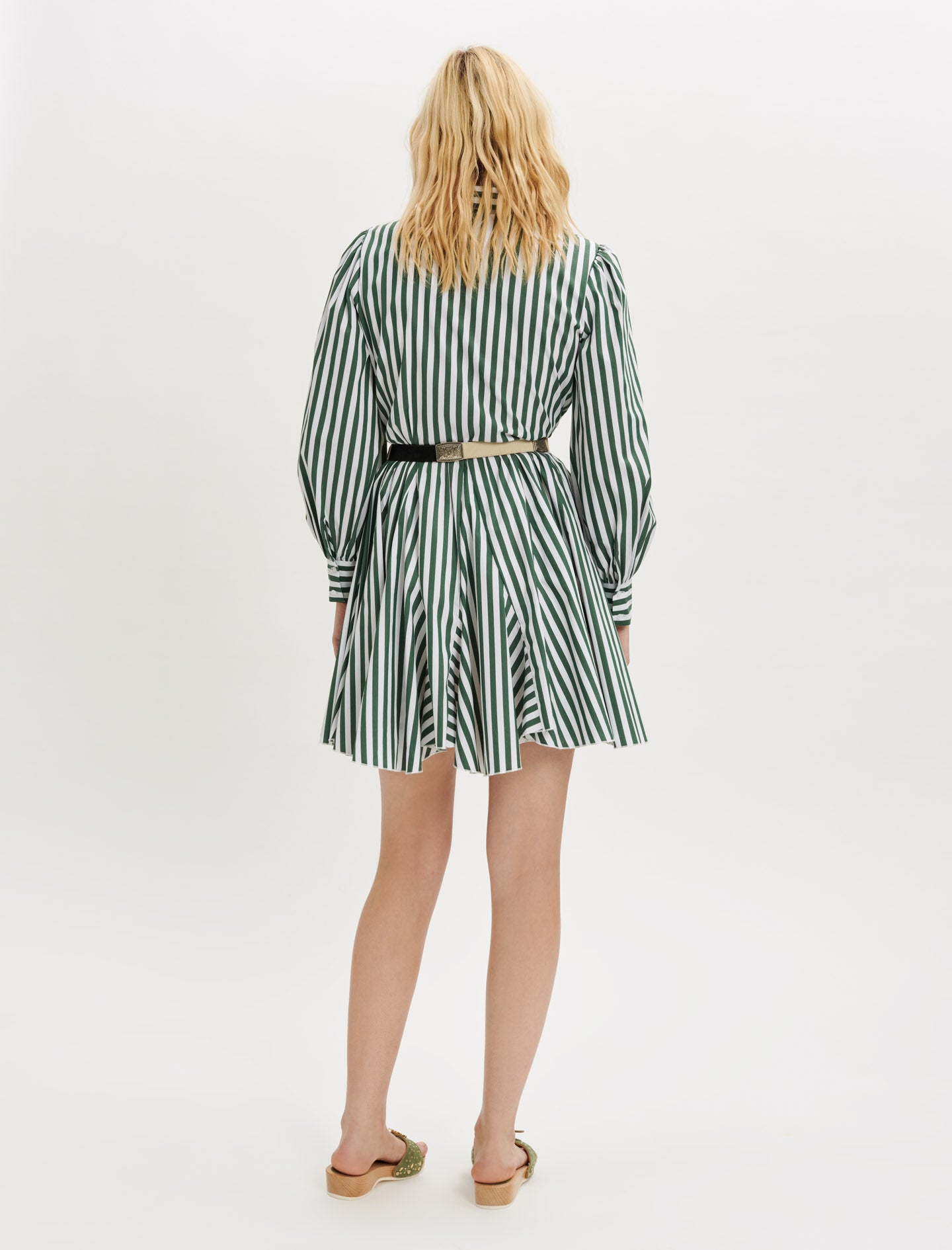 Vestido camisero de rayas