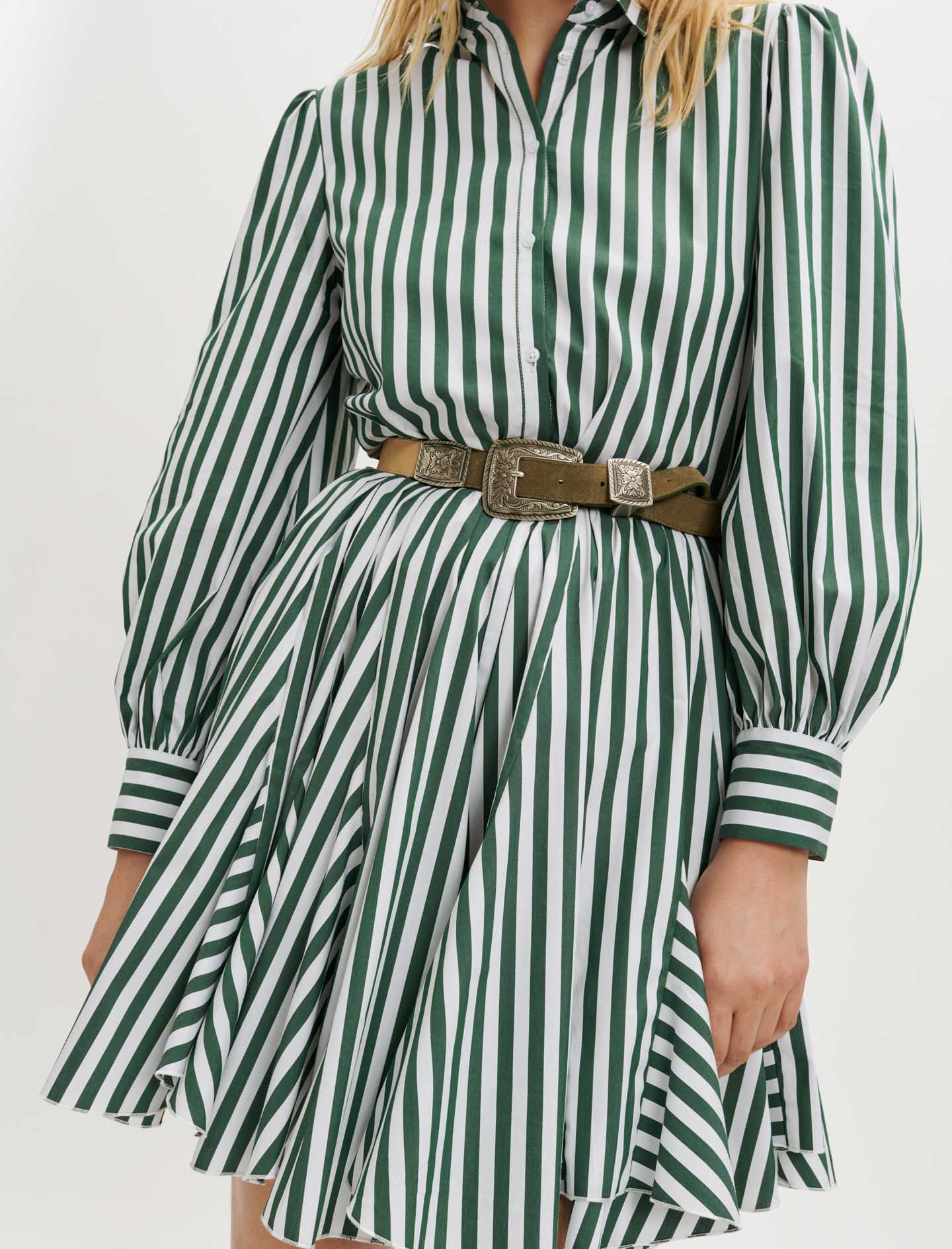 Vestido camisero de rayas