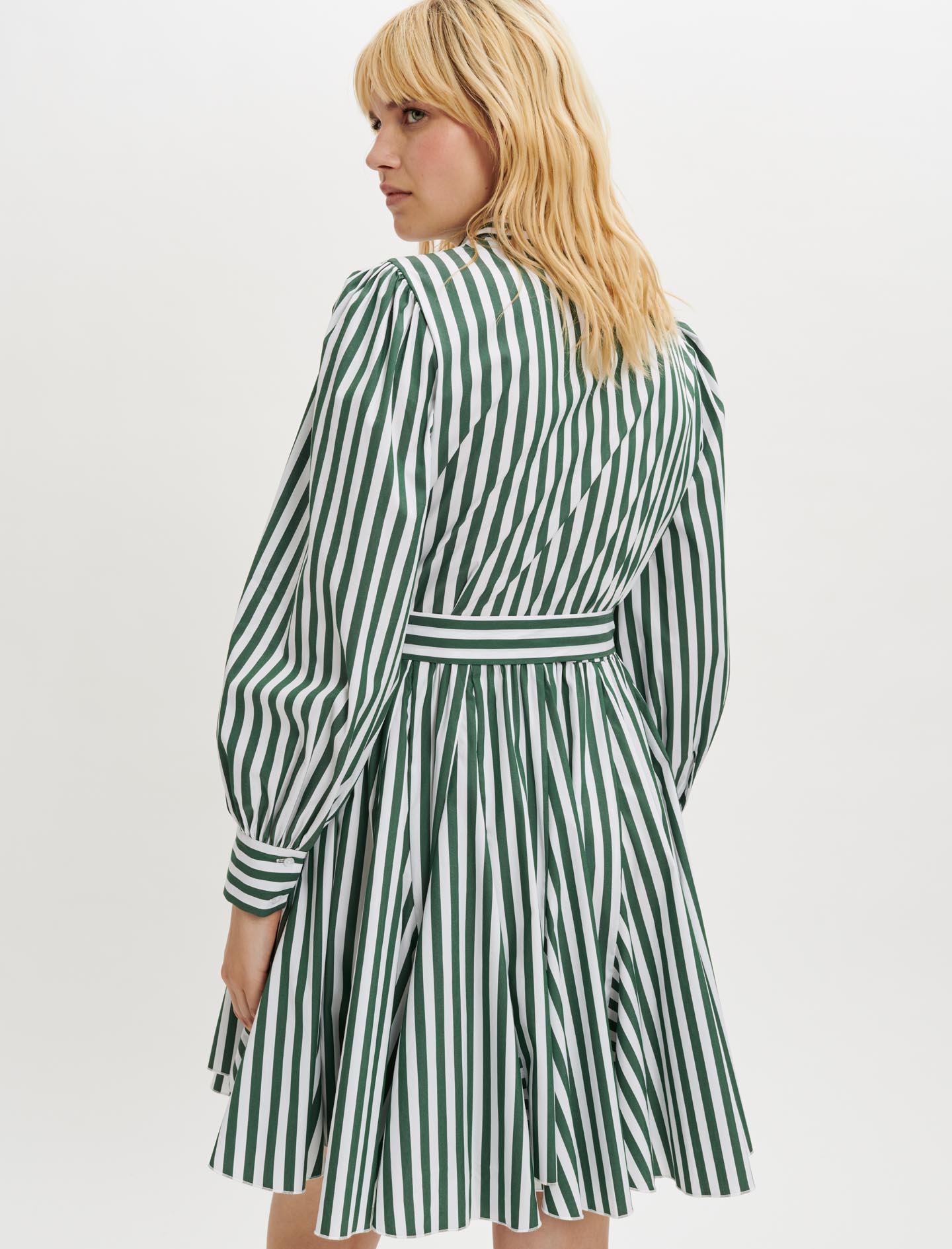 Vestido camisero de rayas