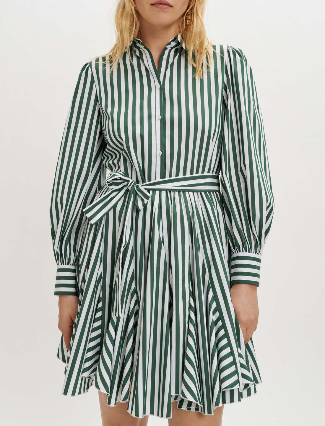 Vestido camisero de rayas