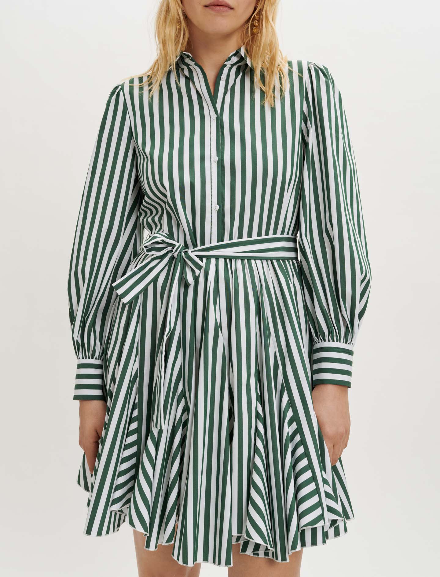 Vestido camisero de rayas